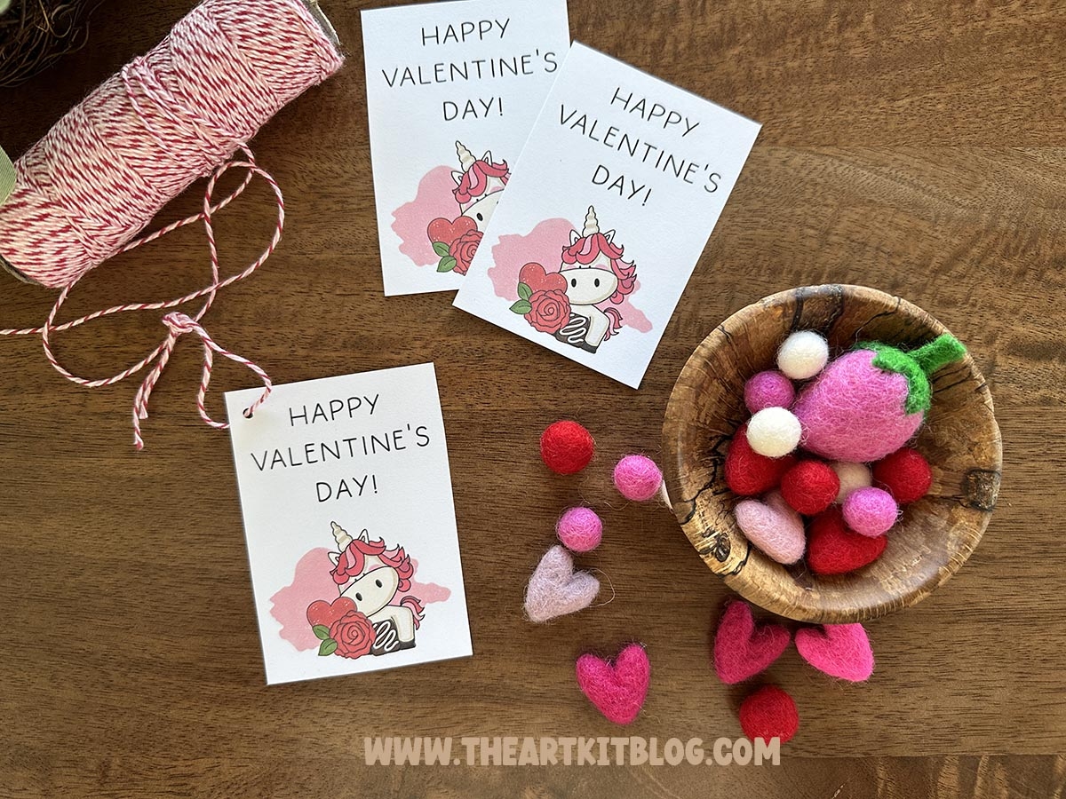 Happy Valentine s Day FREE Printable Gift Tags Unicorns The Art Kit