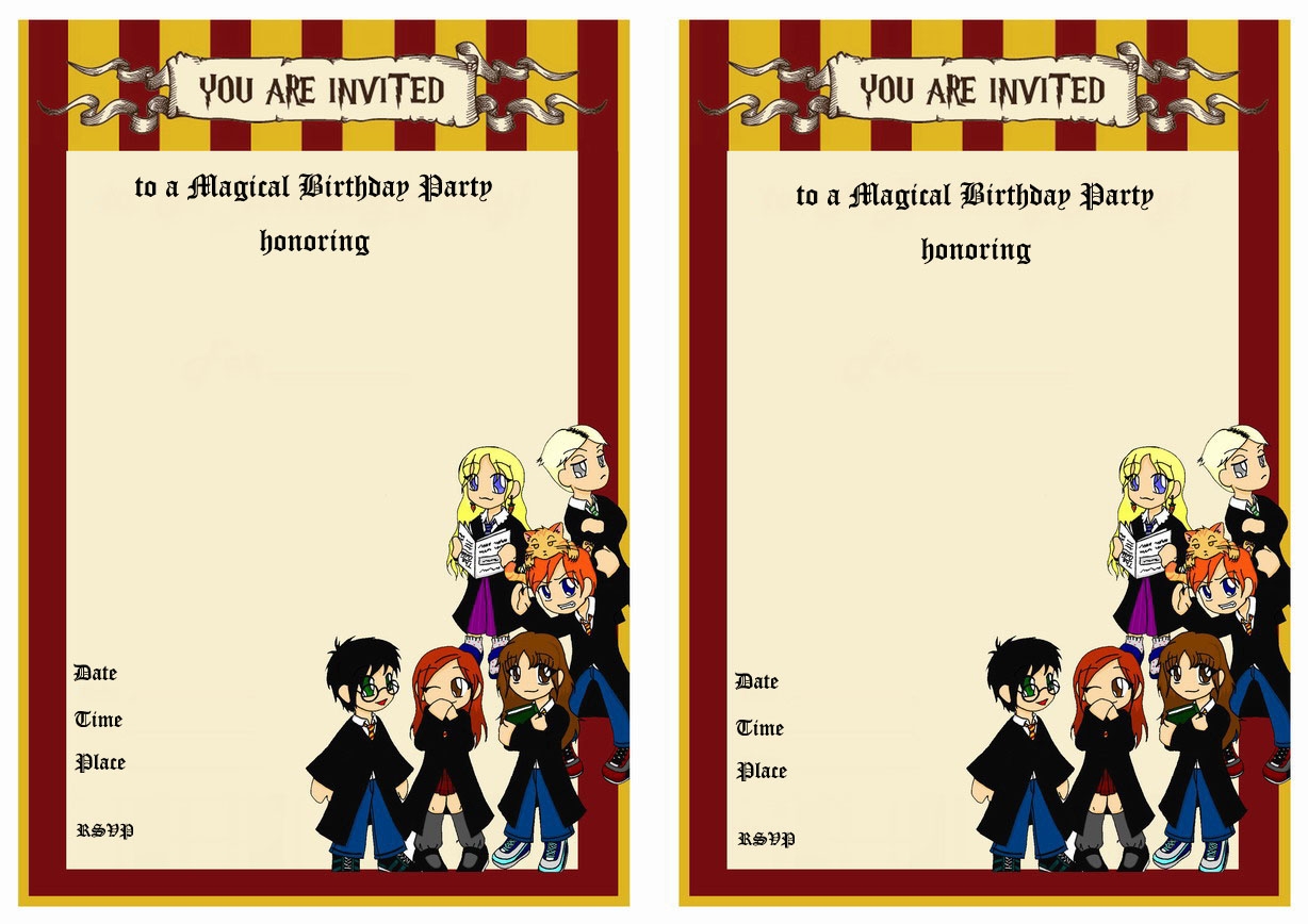 Harry Potter Printable Birthday Invitations Free