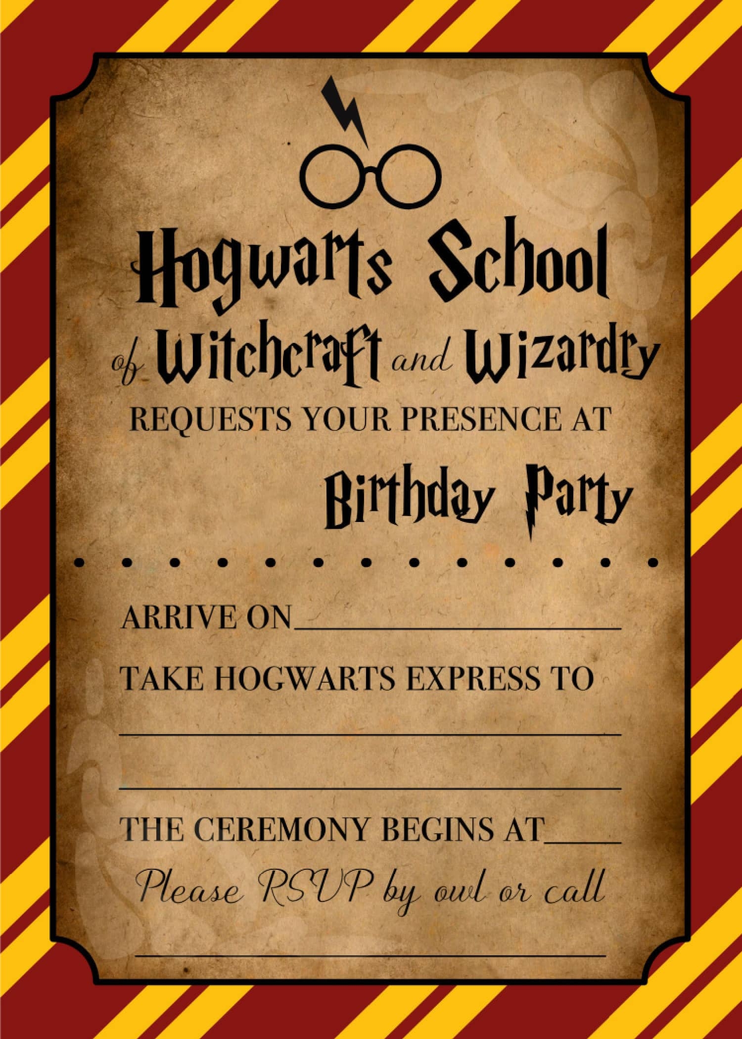 Harry Potter Invitations free Printables Fun Money Mom Worksheets Library