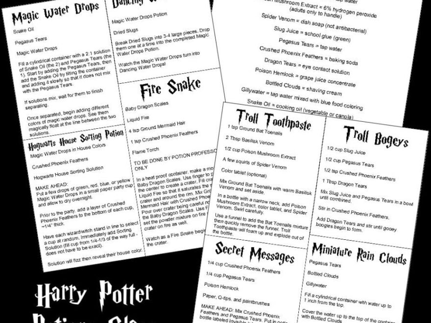 Harry Potter Potions Class Part 1 The Scrap Shoppe