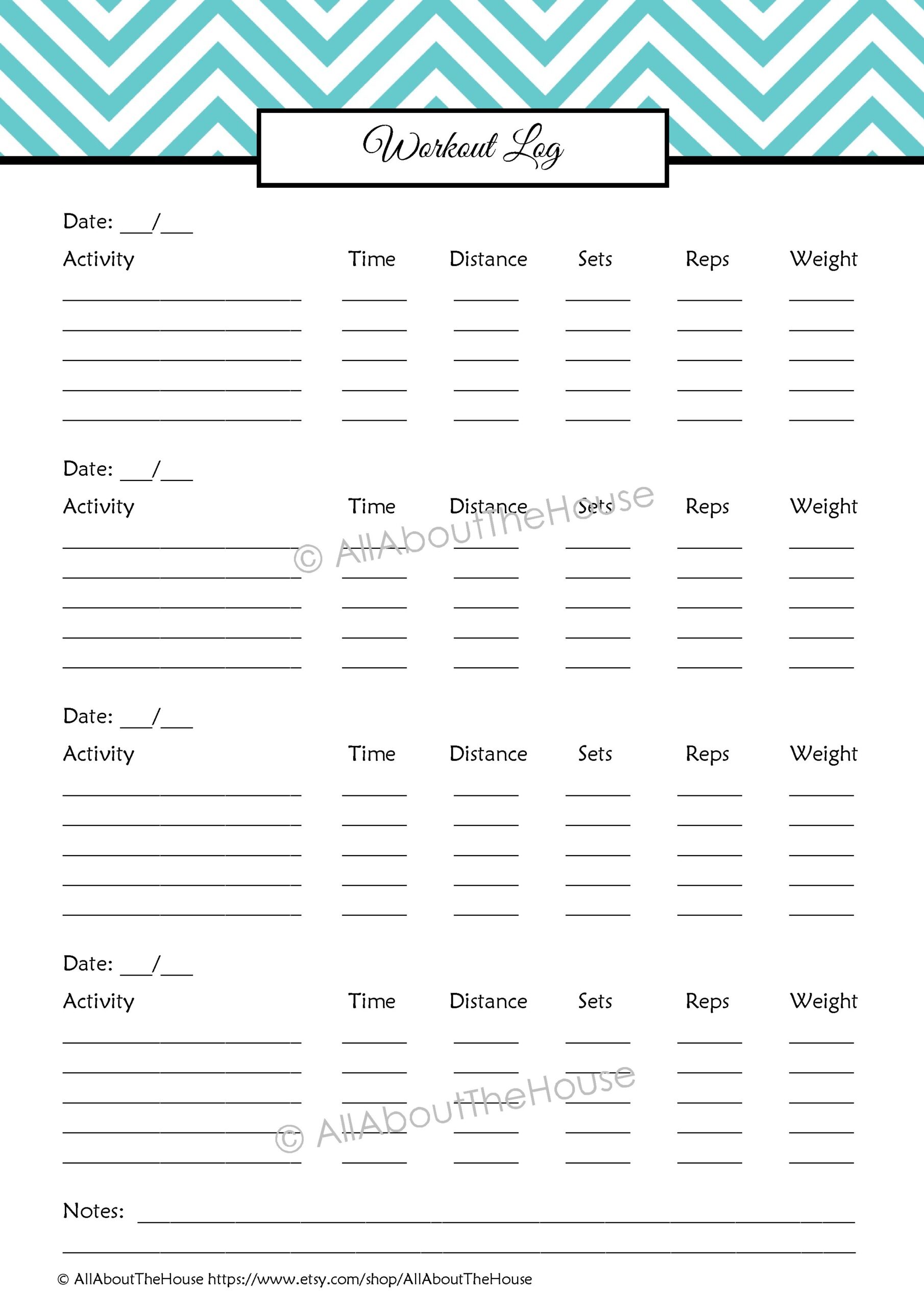 Health And Fitness Printables Kit AllAboutTheHouse Printables