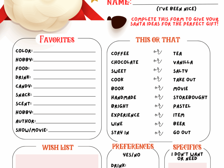 Help Santa Find The Perfect Gift With This Secret Santa Form