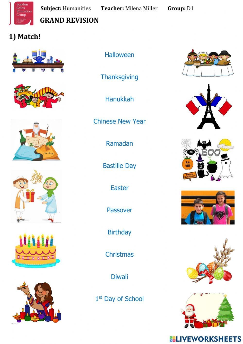 Holidays Around The World Printables