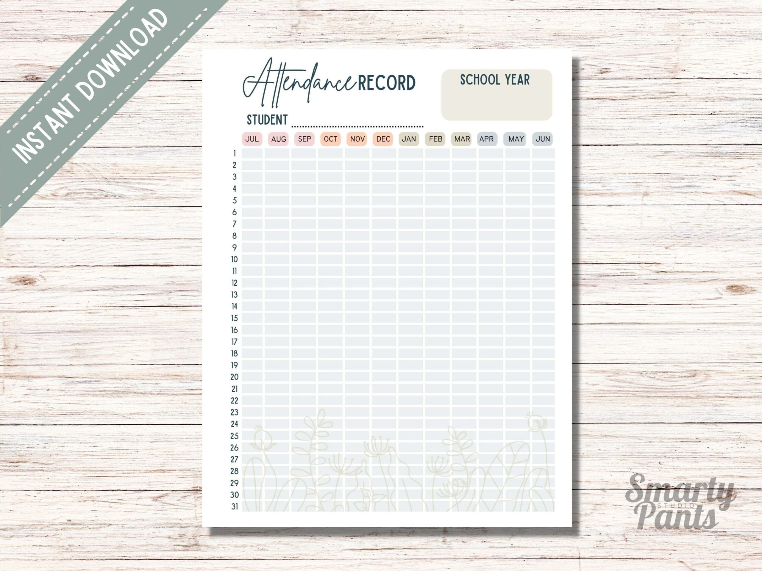 Nc Homeschool Attendance Record Printable