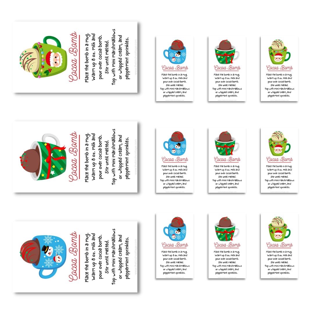 Free Printable Hot Cocoa Bomb Tags