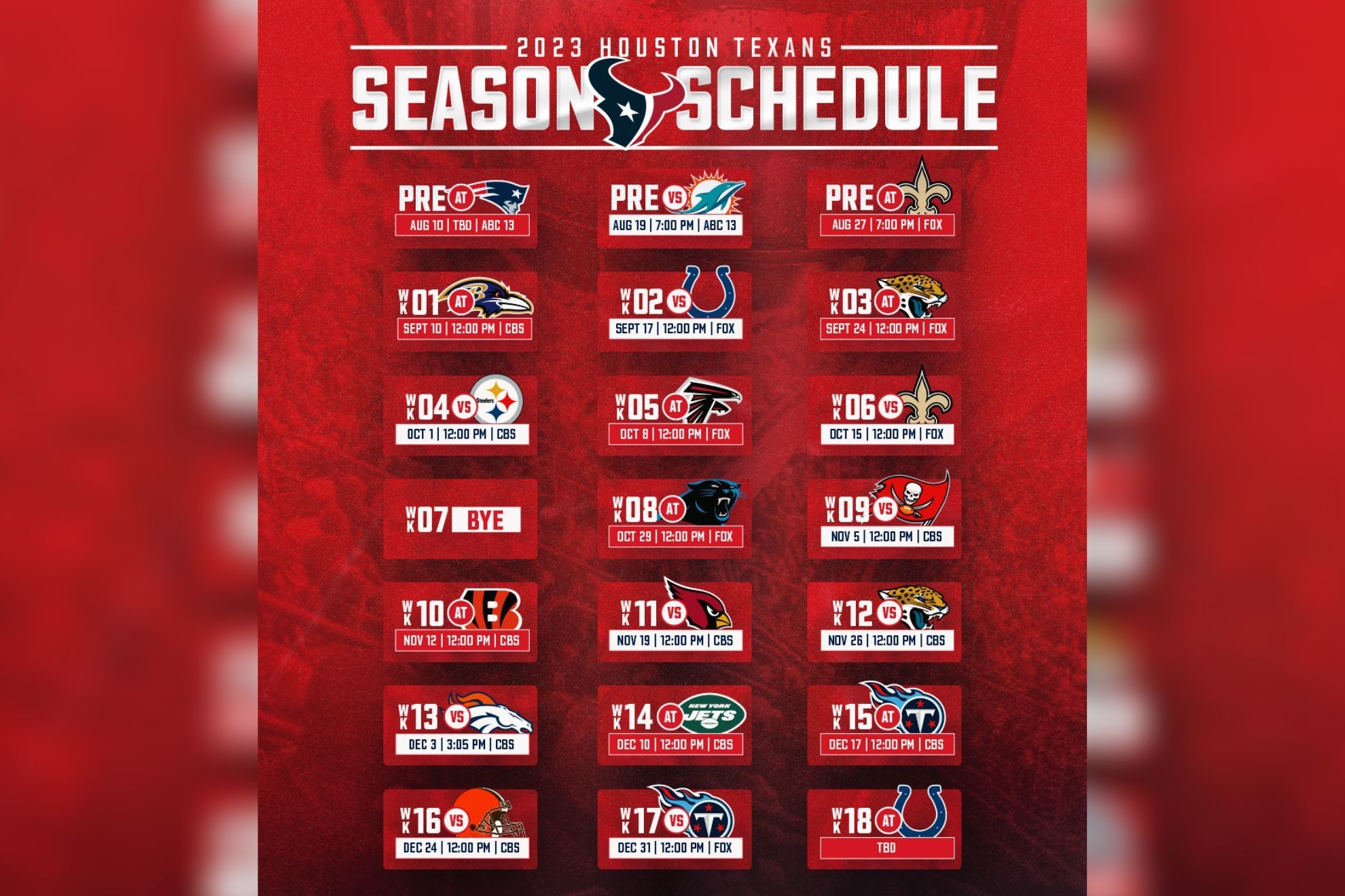 Houston Texans Schedule For 2023 Nfl Season MARCA English