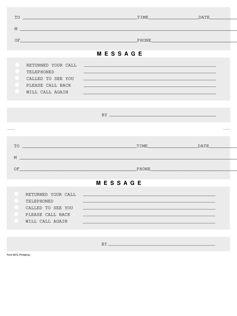 How To Make A Message Pad Fill Online Printable Fillable Blank PdfFiller