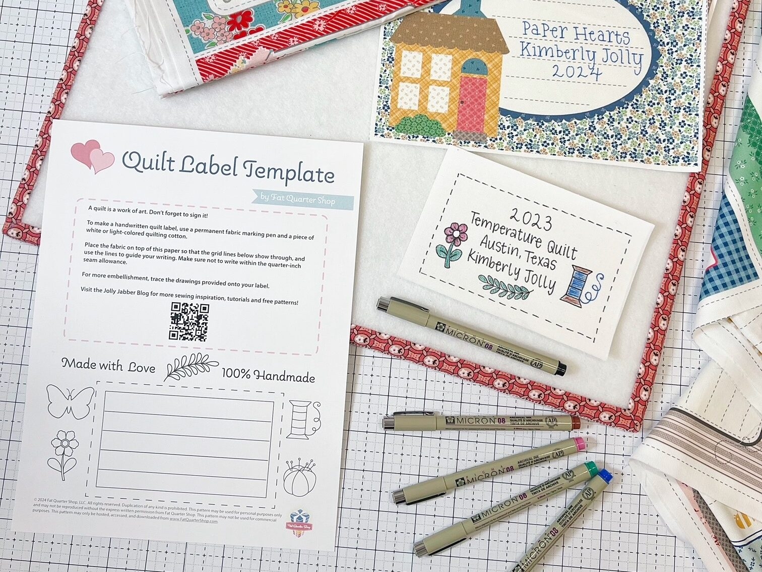 How To Make A Quilt Label Plus A Free Template The Jolly Jabber Quilting Blog