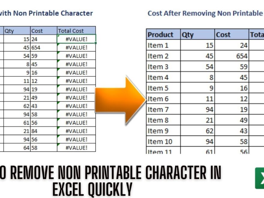 How To Remove The Non Printable Characters Quickly In Excel YouTube