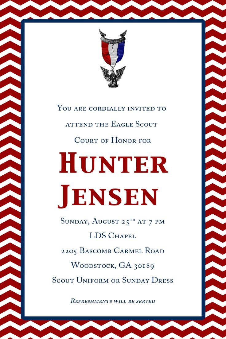 Hunters Eagle Court Of Honor Invites Off Etsy 