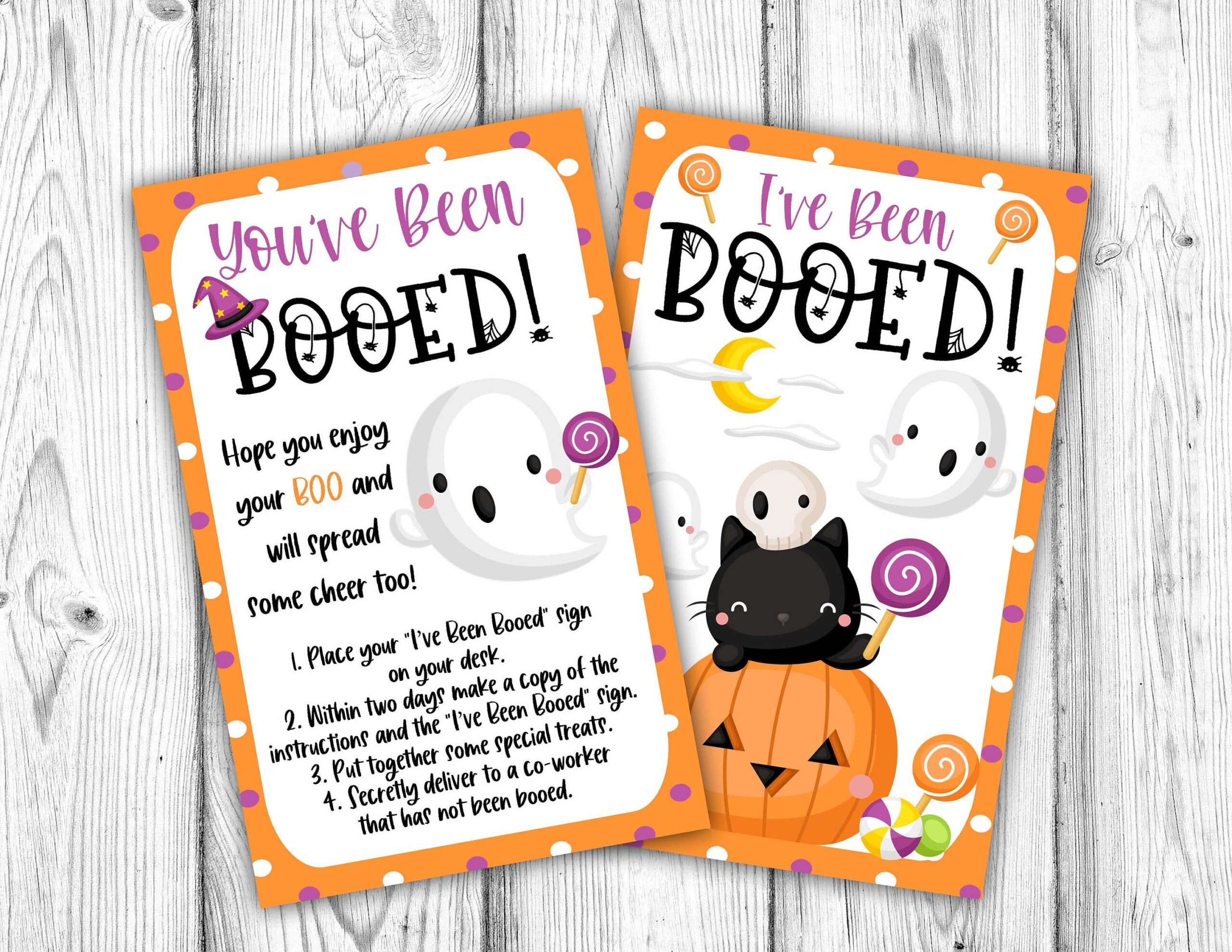 I ve Been Booed Coworker Game You ve Been Boo d Halloween Game Boo Printable Booed Sign And Instructions Kit Instant Download Printable Etsy