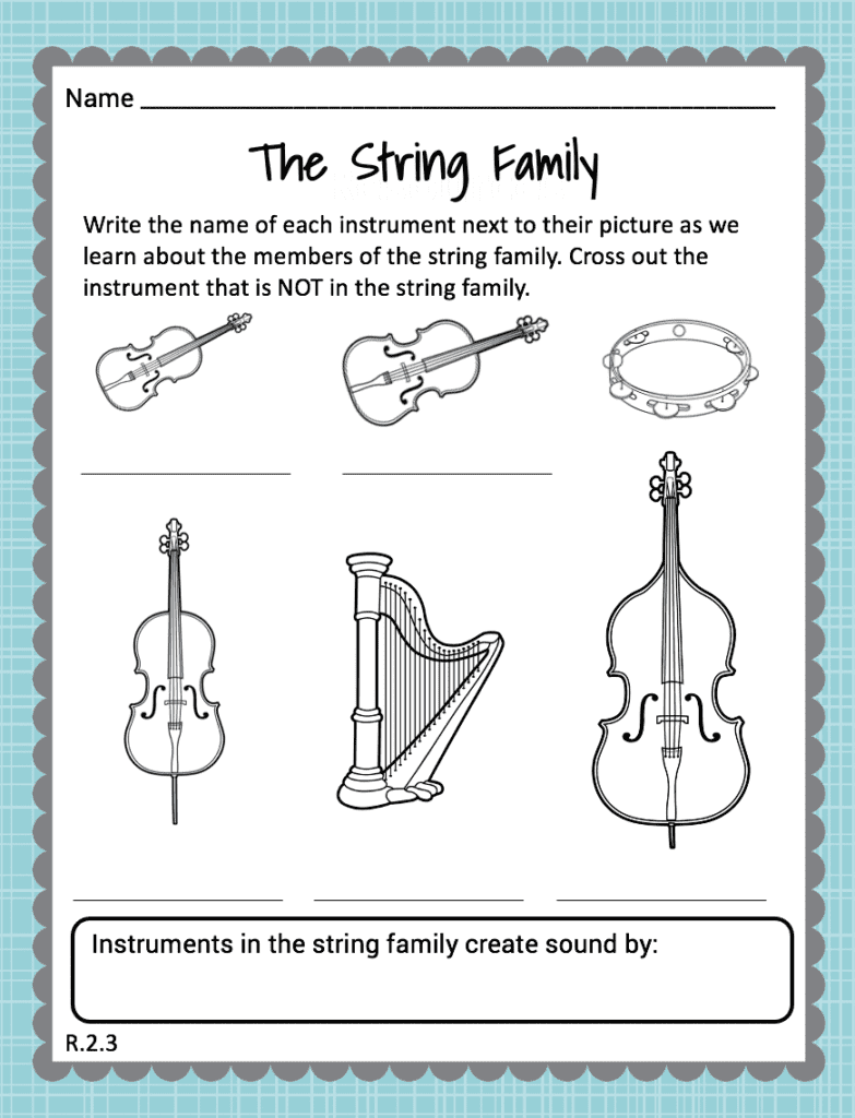 Instruments Of The Orchestra Unit Lesson Plans Sunshine And Music Worksheets Library