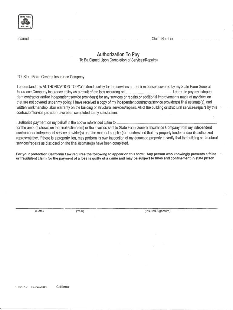 Printable Direction To Pay Form