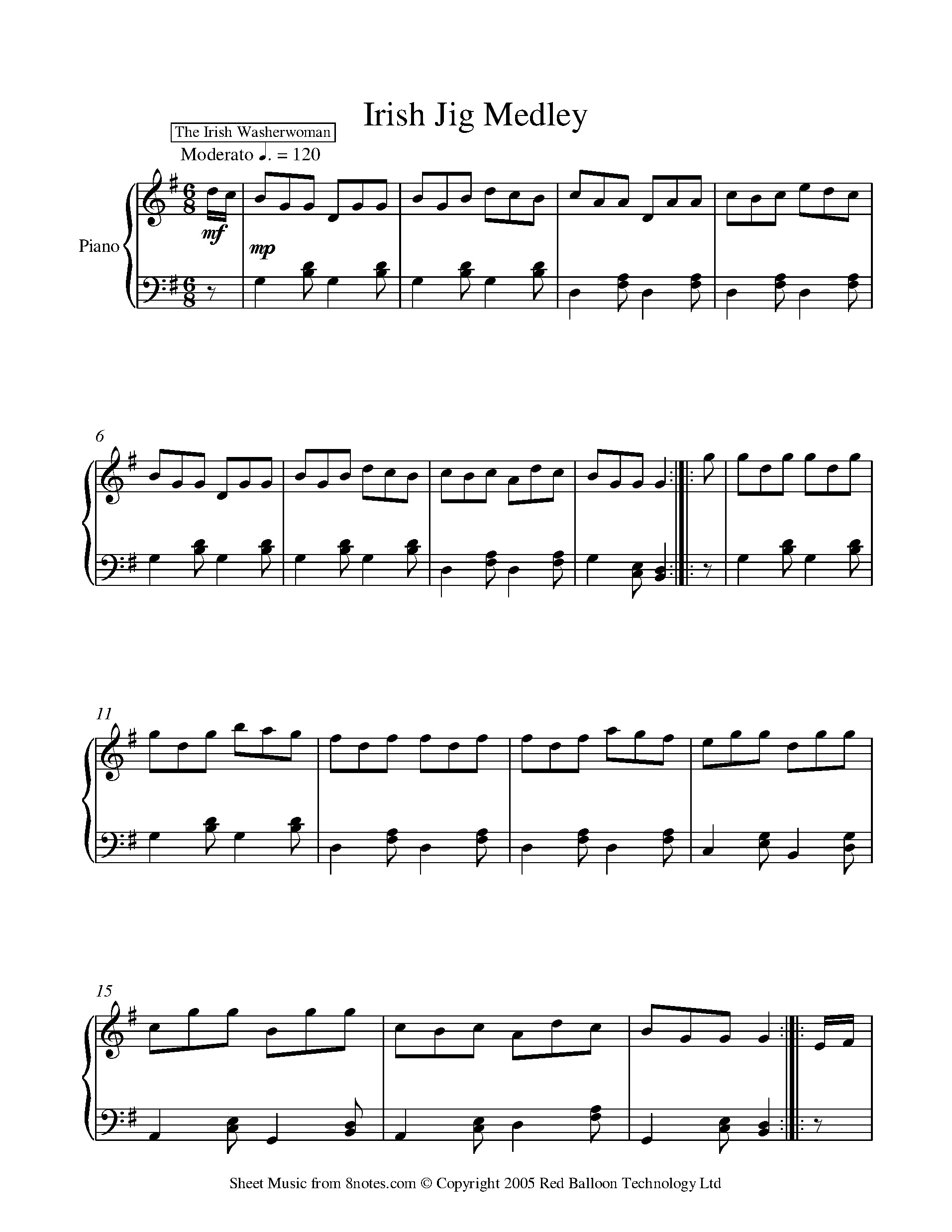 Irish Jig Medley For Piano Free Sheet Music For Piano 8notes
