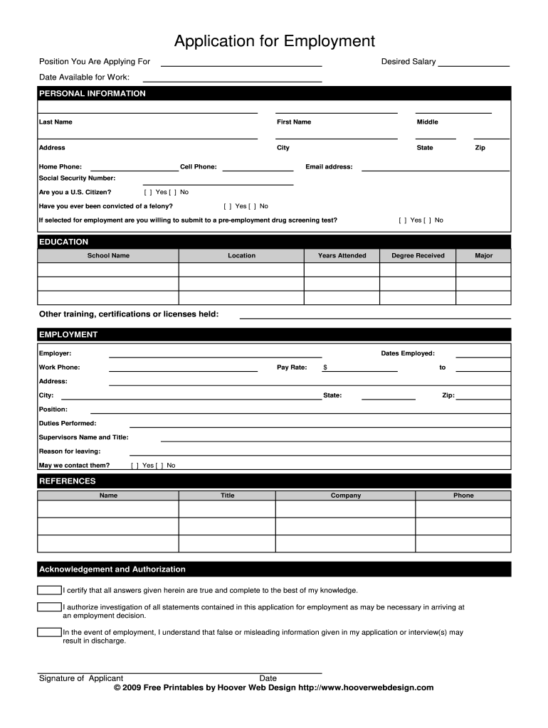 Job Application Form Fill Online Printable Fillable Blank PdfFiller