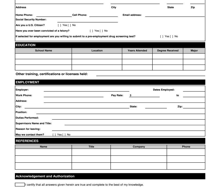 Job Application Form Fill Online Printable Fillable Blank PdfFiller