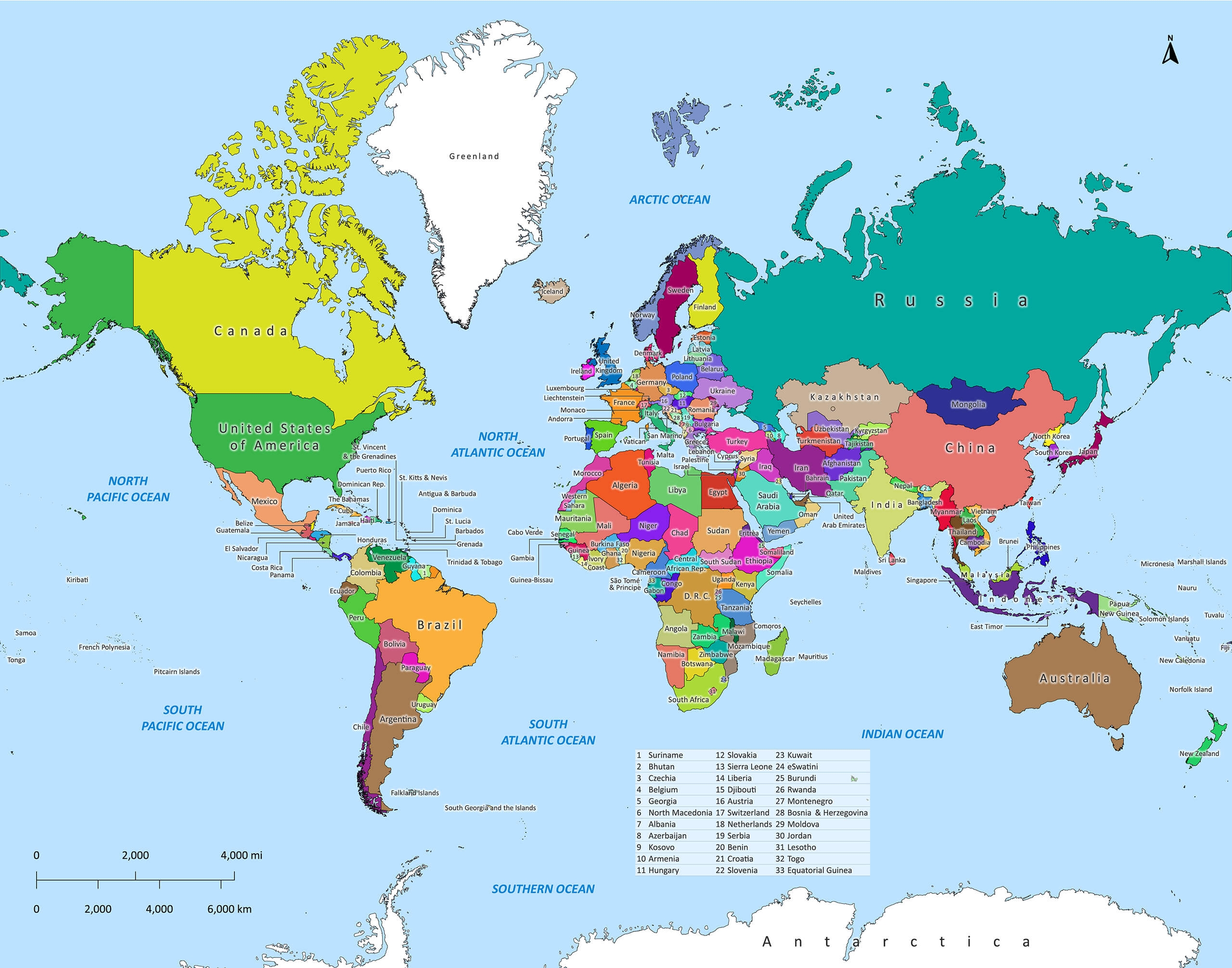 Labeled World Map Labeled Maps