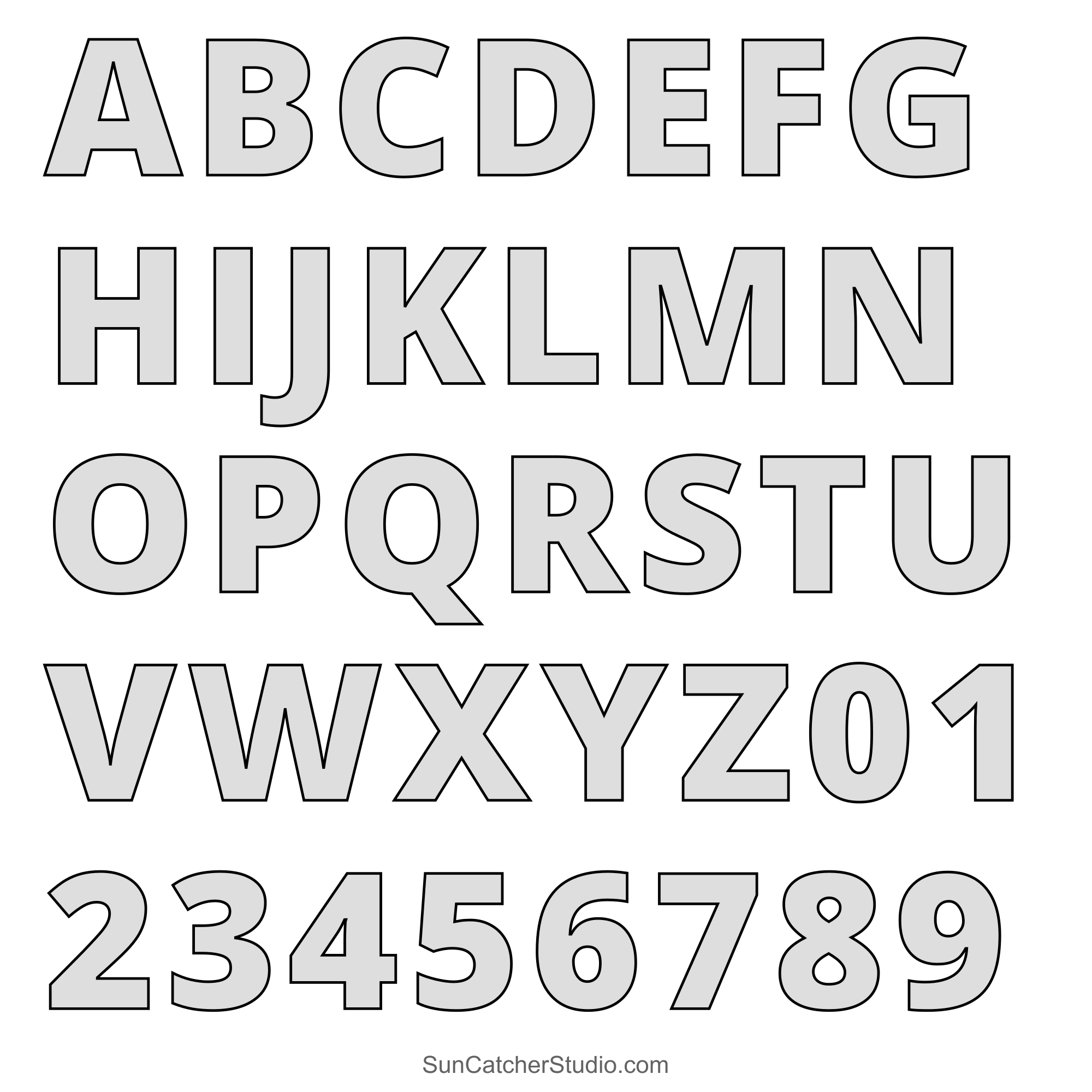 Large Letter Stencils Printable Alphabet Lettering Font Free Printables Monograms Design Tools Patterns DIY Projects