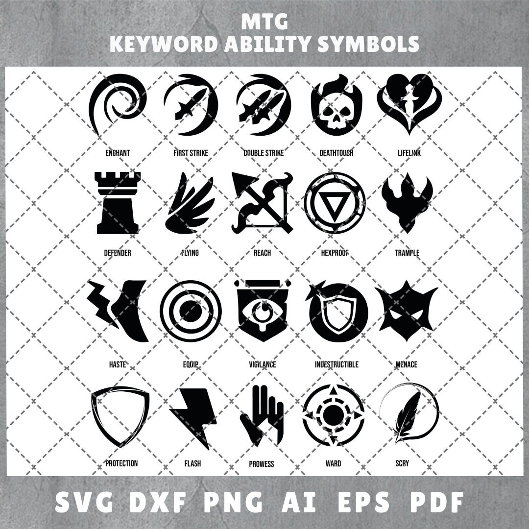 Laser Cut Magic The Gathering Keyword Ability Symbols MTG Icons Svg MTG Clipart Png 300 Dpi MTG Tokens Printable Magic Symbols Etsy UK
