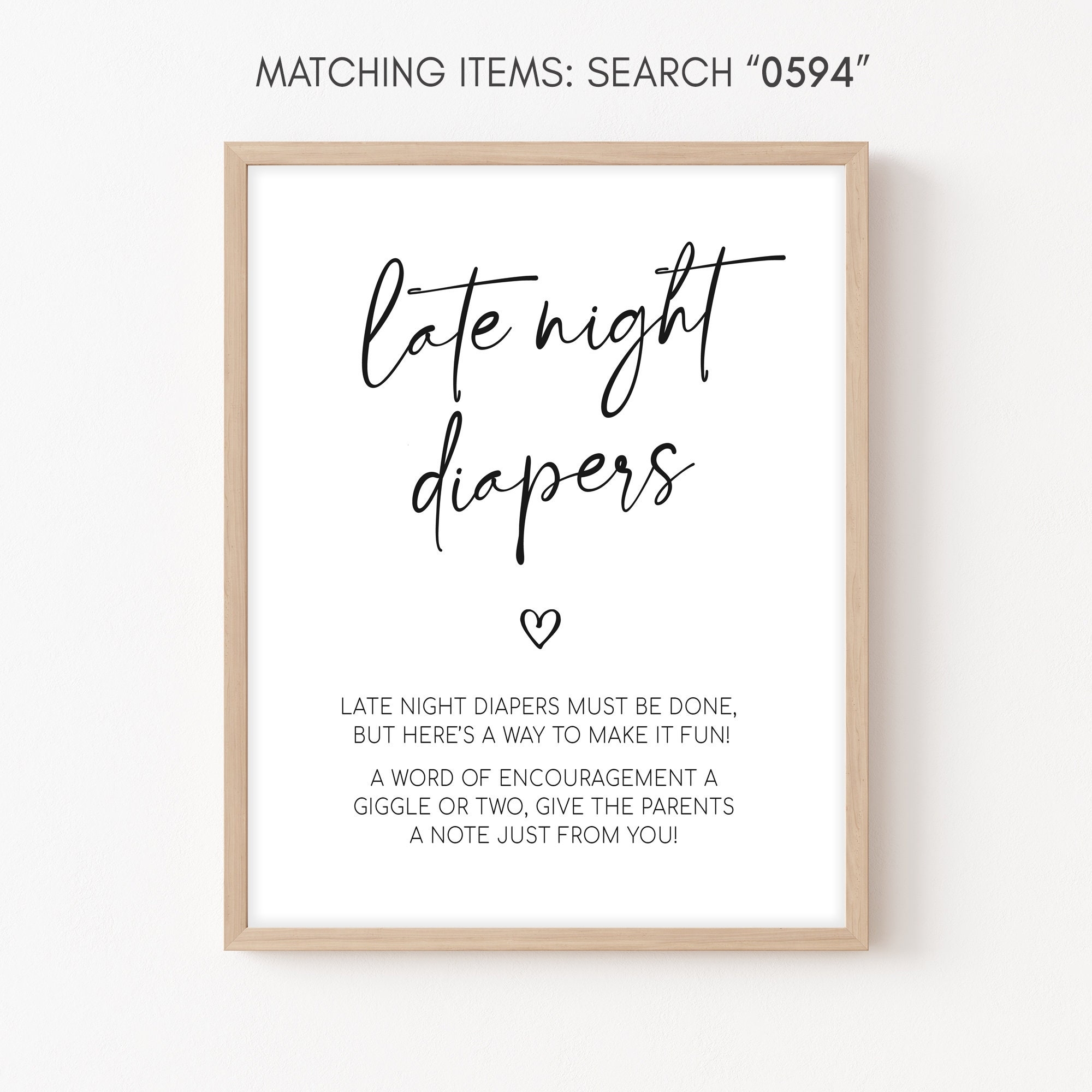 Late Night Diapers Sign Minimalist Oh Baby Baby Shower Gender Neutral Minimalist Baby Shower Diaper Thoughts Sign Modern Baby Shower 0594 Etsy