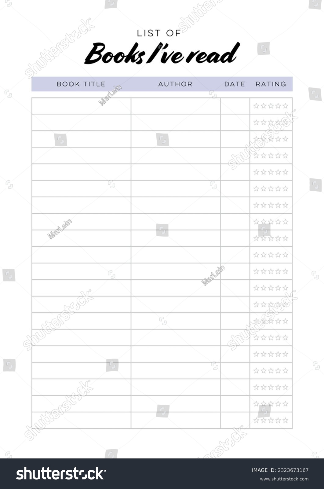 Books IVe Read Free Printable