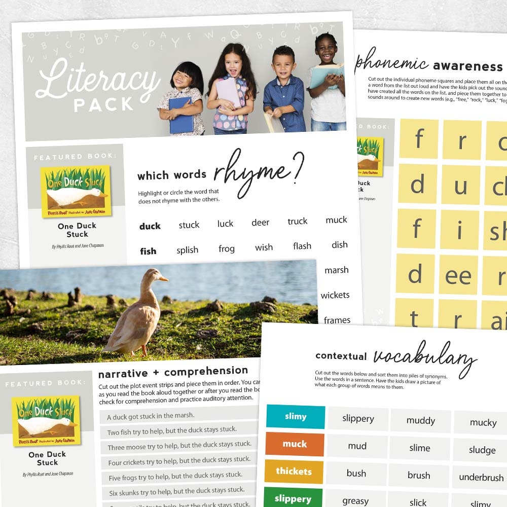 Literacy Pack One Duck Stuck Adult And Pediatric Printable Resources For Speech And Occupational Therapists