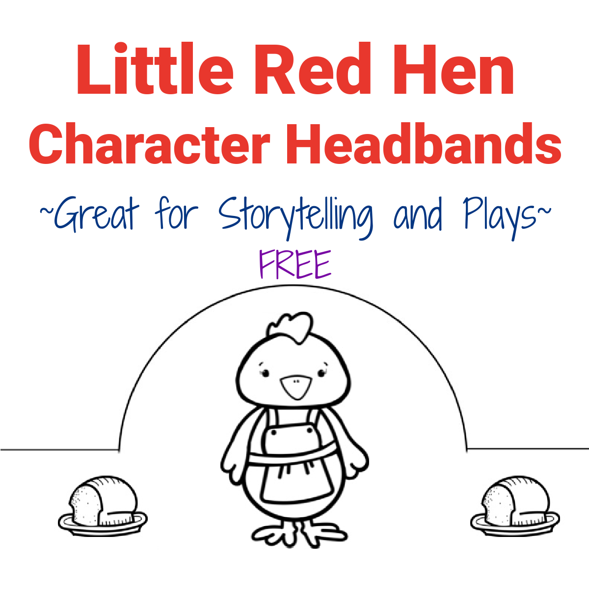 Little Red Hen Character Headbands free The Activity Mom