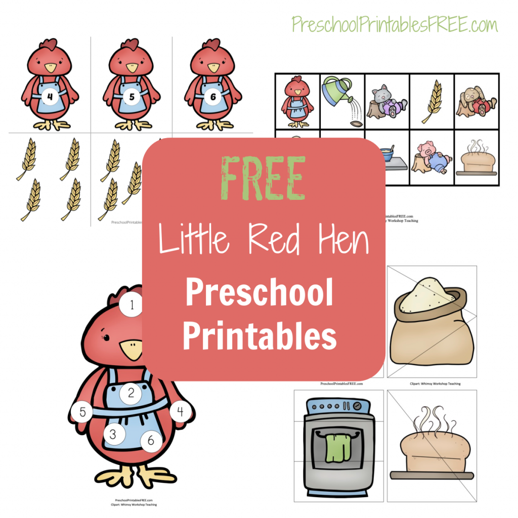 Little Red Hen Printables free Free Preschool Printables