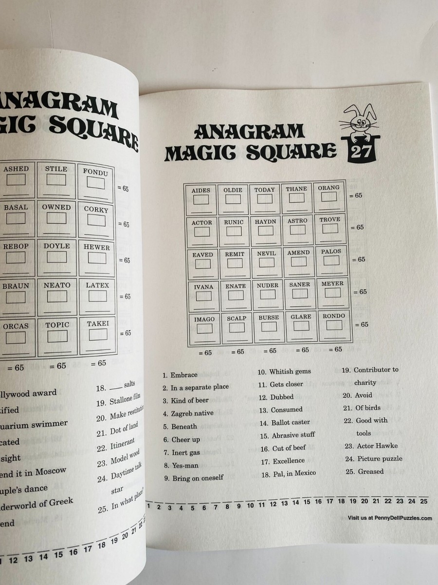 Lot Of 3 Anagram Magic Squares Penny Press Selected Puzzles 85 87 Hidden Message EBay