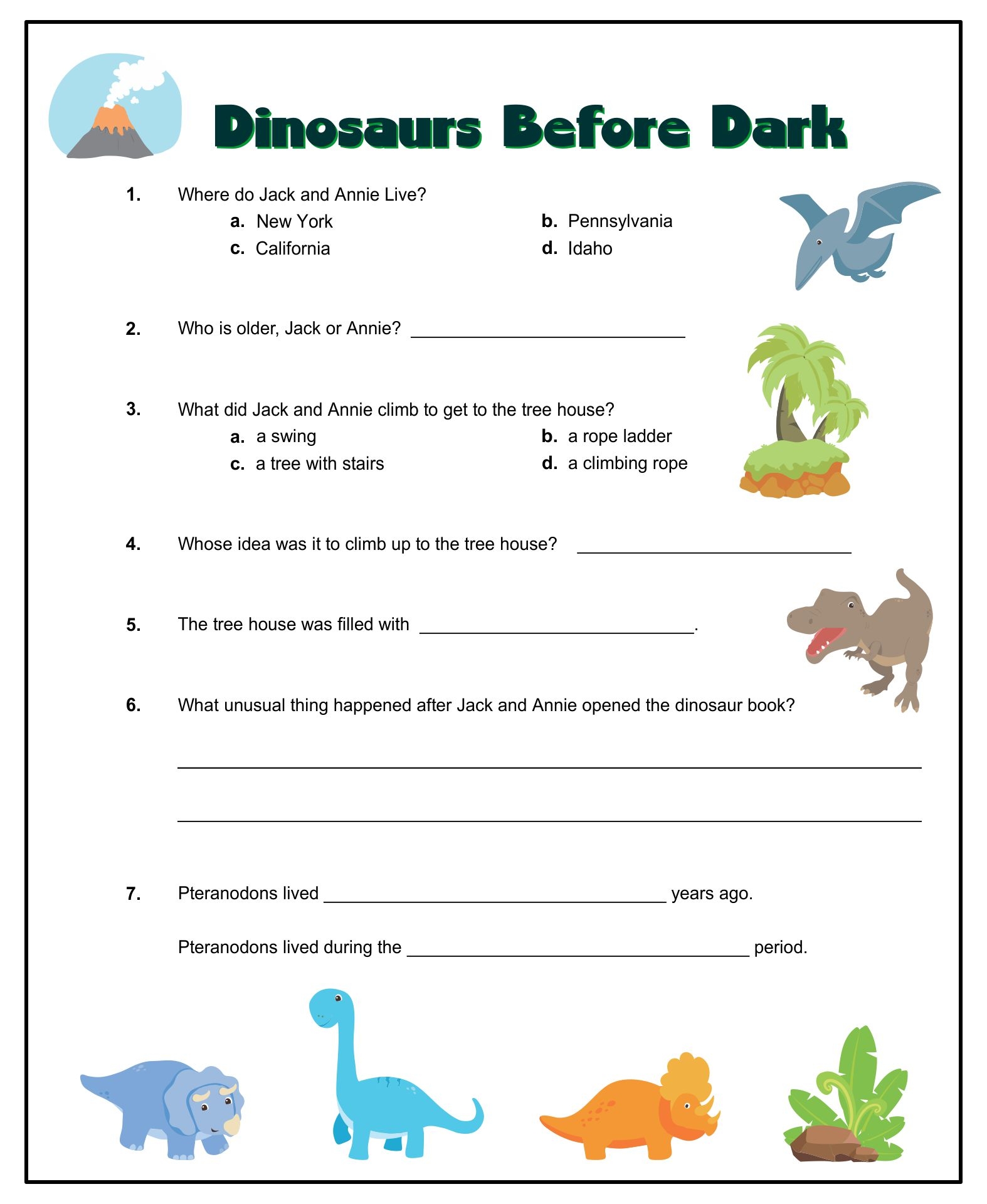 Dinosaurs Before Dark Free Printables