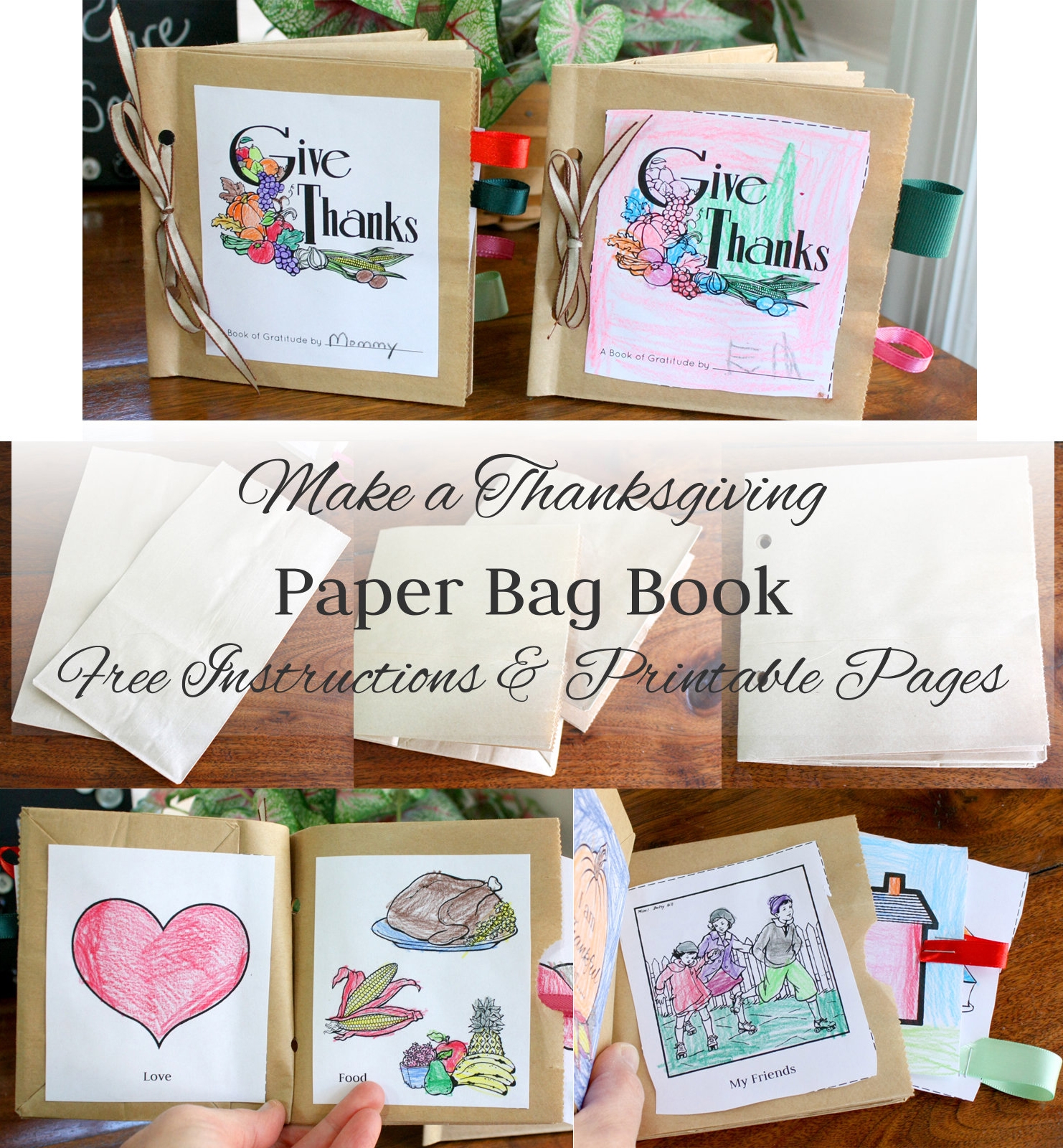 Make A Paper Bag Thanksgiving Book Instructions And Free Printable Pages
