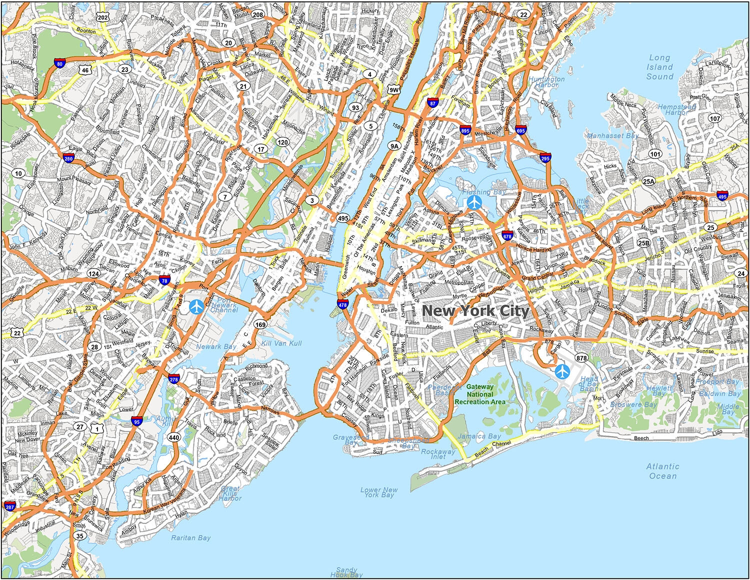 Street Map Of New York City Printable