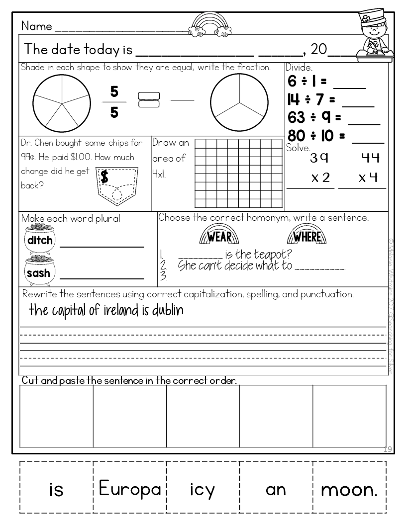 March Morning Work 3rd Grade Made By Teachers