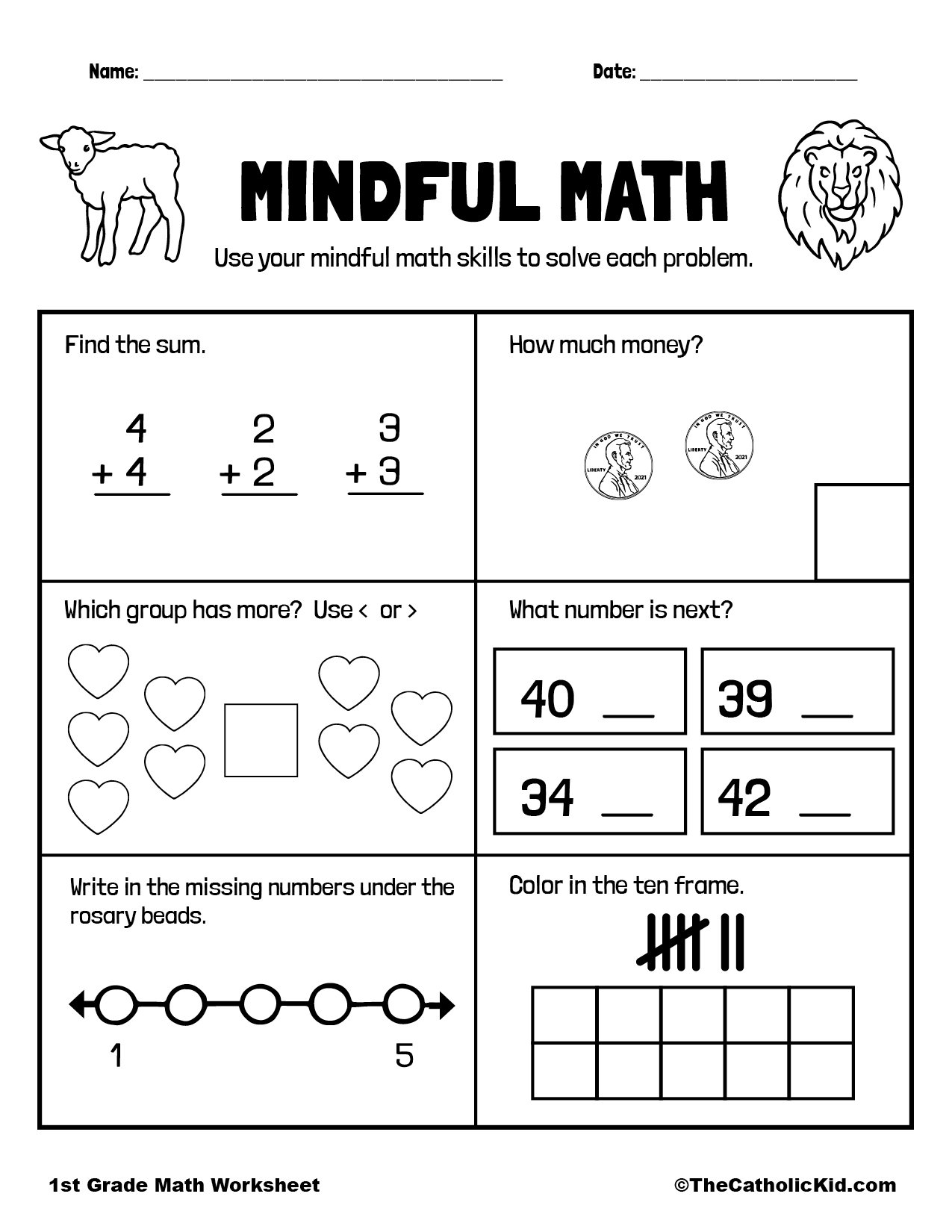 Printable Worksheets For 1St Grade