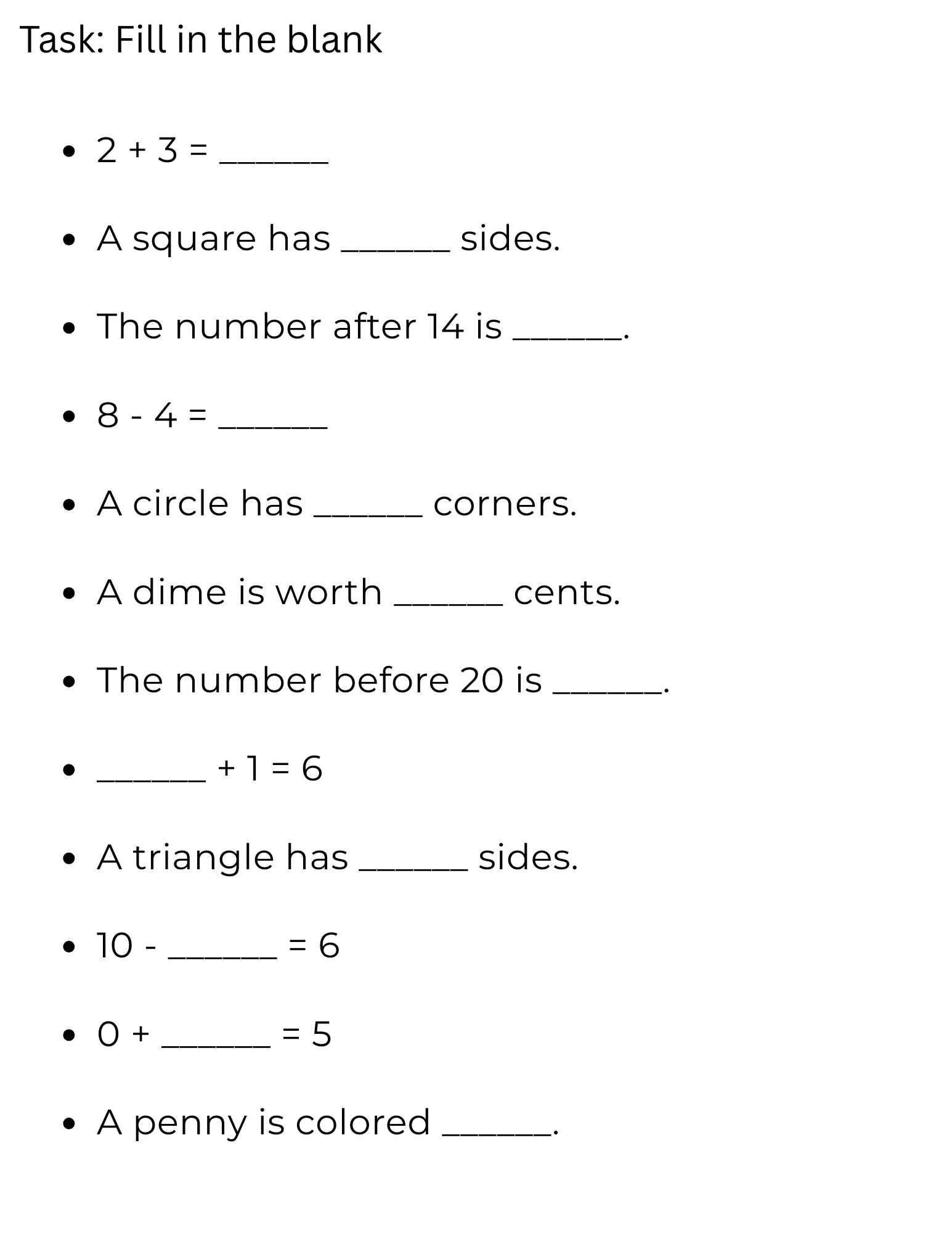 Math Trivia Questions For 1st Graders With Answers Made By Teachers