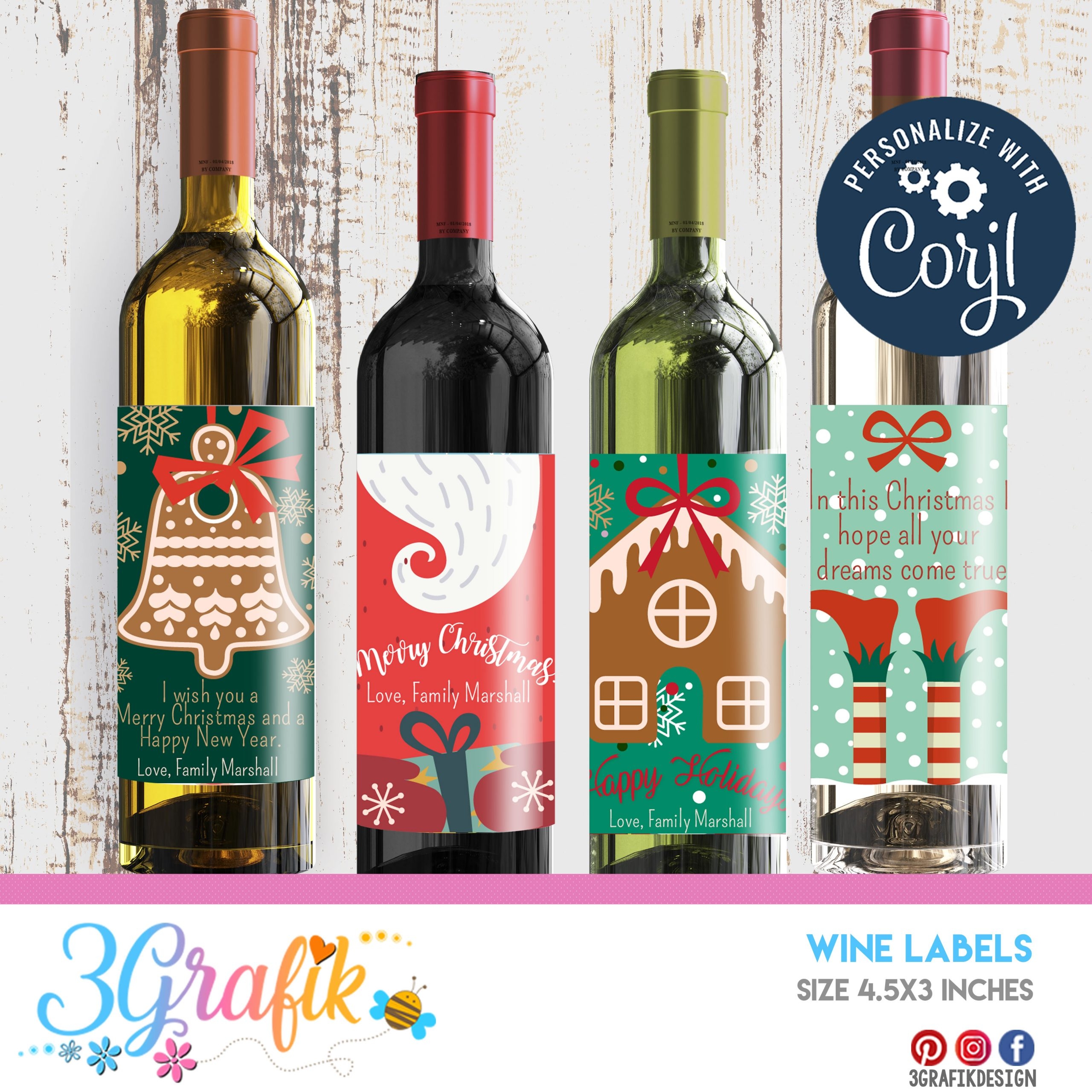 Christmas Wine Bottle Labels Printable