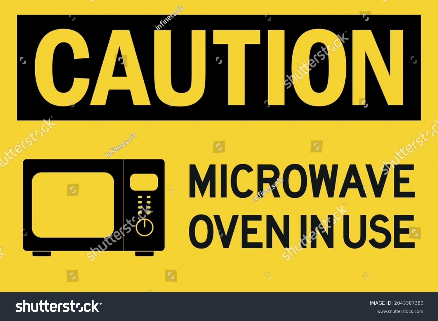 Microwave Oven Use Caution Sign Black Stock Vector Royalty Free 2043387380 Shutterstock