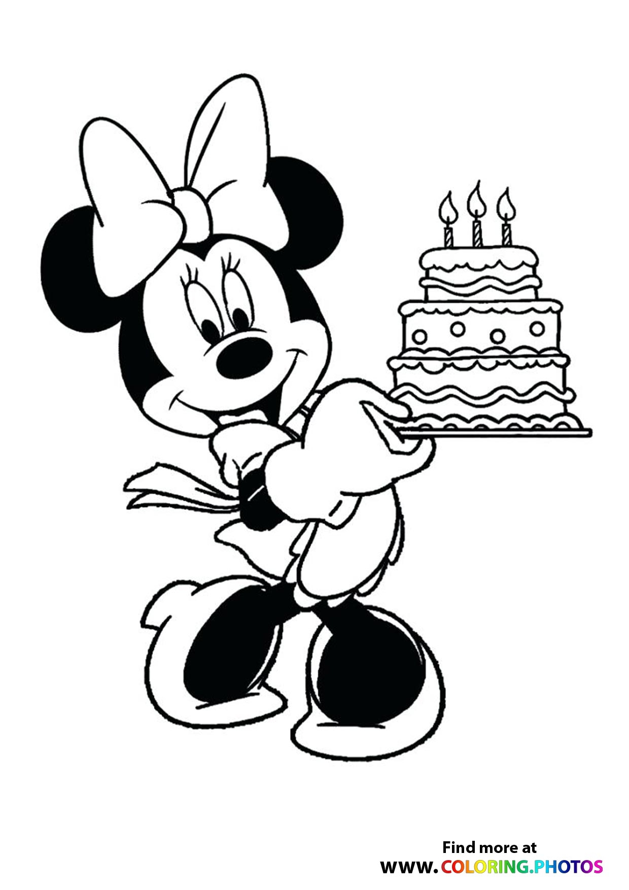 Minnie Mouse Birthday Coloring Pages For Kids