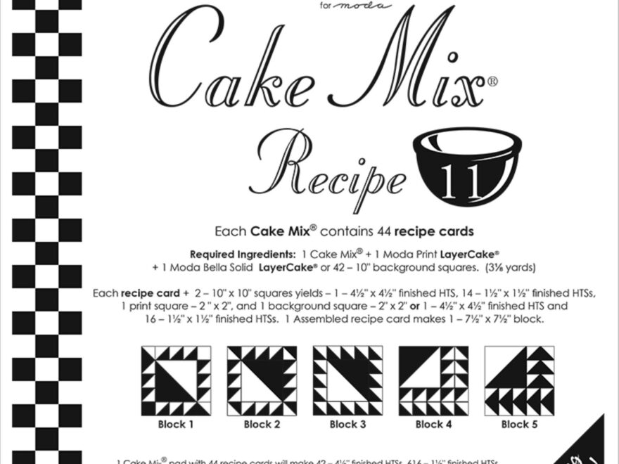 MODA Cake Mix Recipe 11 ELEVEN Foundation Paper For Layer Cake 10 Stackers Miss Rosies Quilt Co 44 Recipe Cards To Make Quilt Blocks Etsy