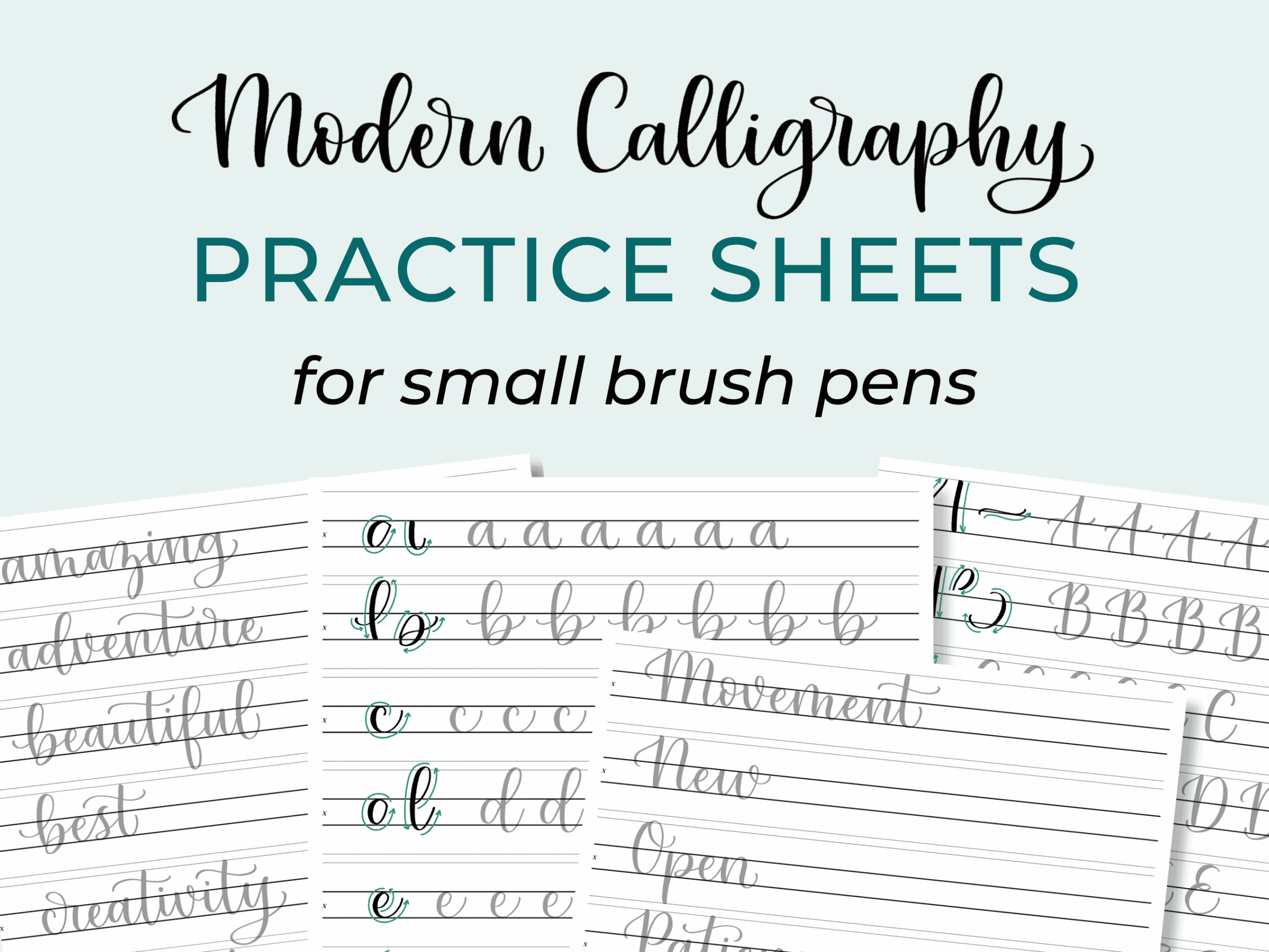 Modern Calligraphy Workseets Printable Alphabet For Beginners