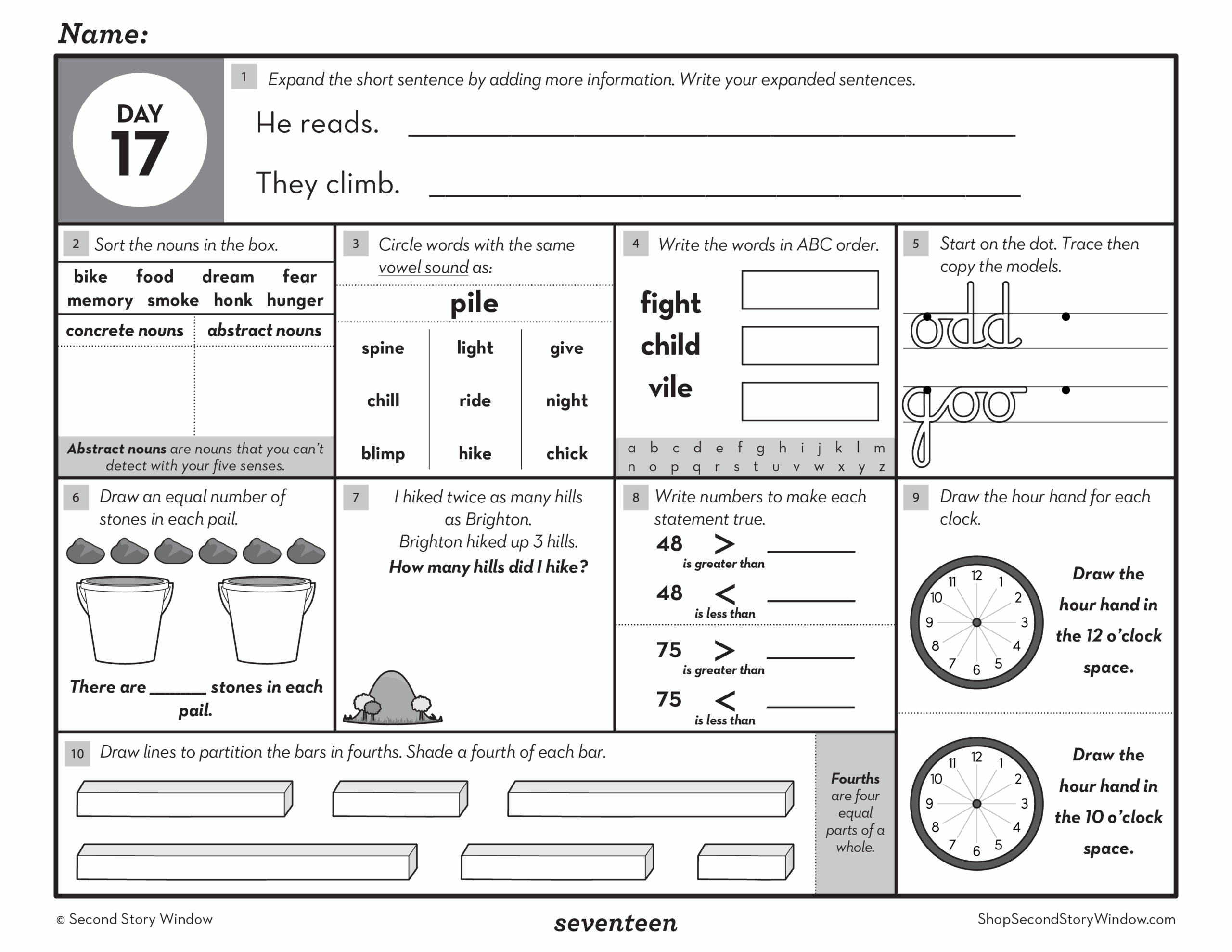 Morning Work 3rd Grade Math ELA Spiral Review