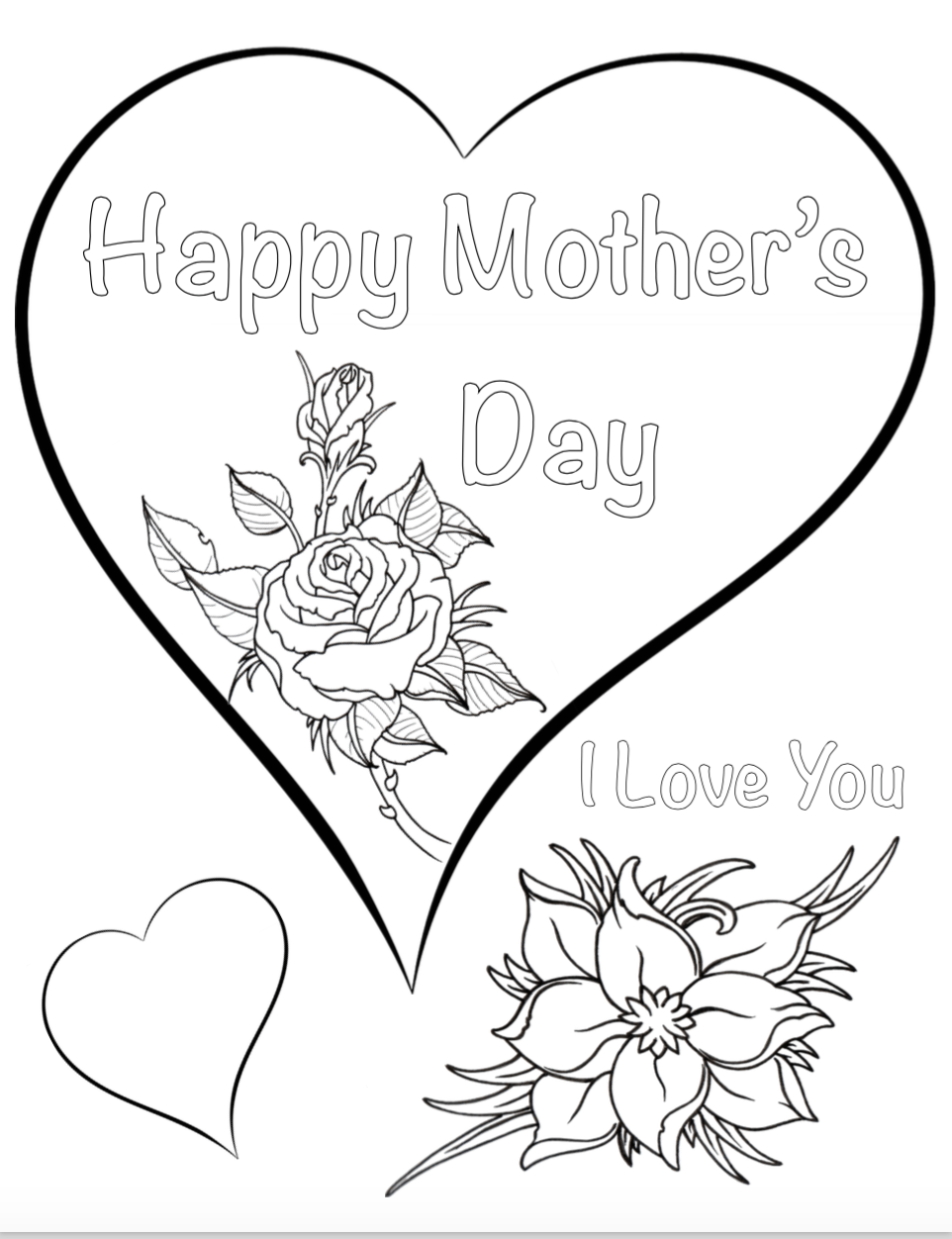 Free Printable Mothers Day Coloring Cards