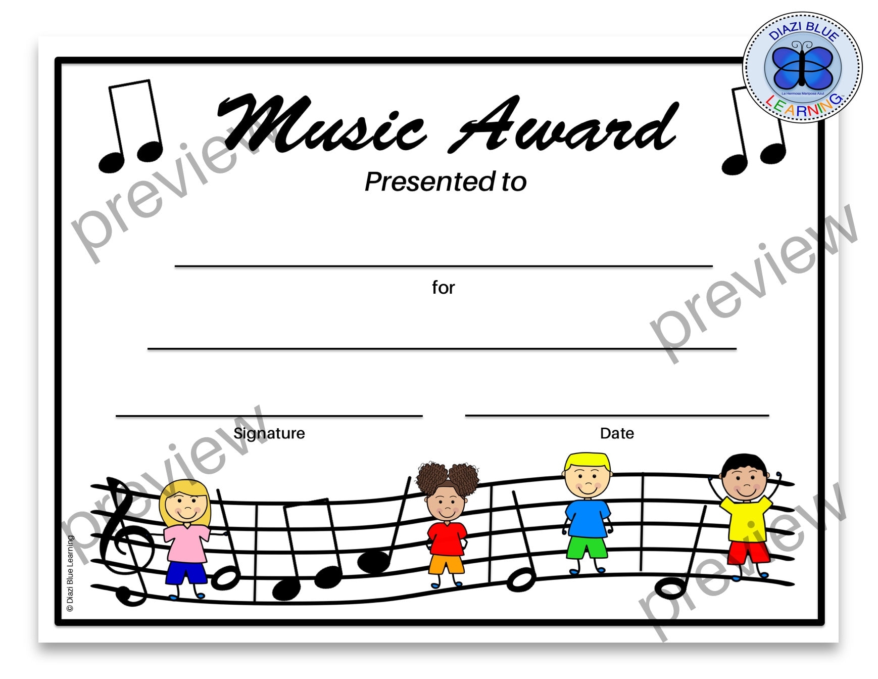 Certificates For Music Free Printable