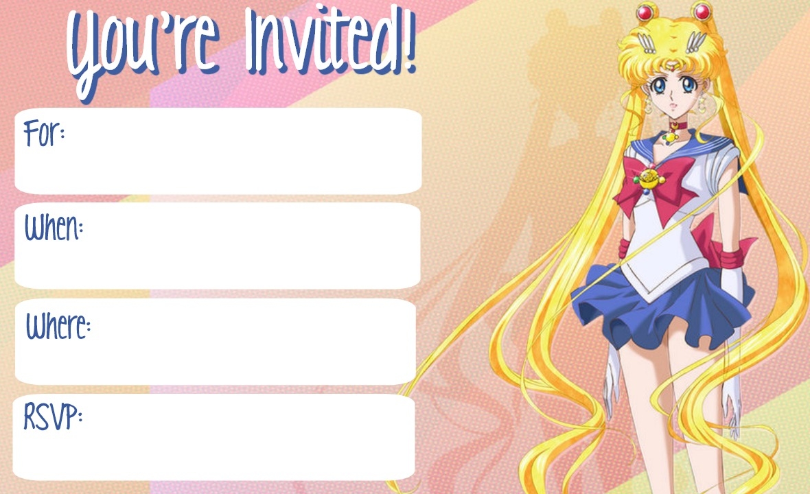 Musings Of An Average Mom Sailor Moon Invitations