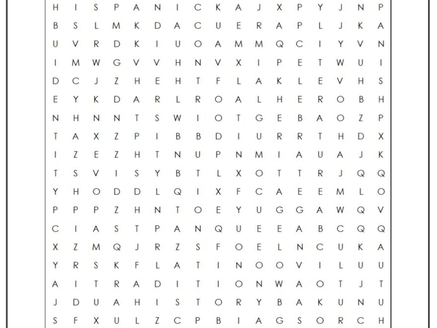 National Hispanic Heritage Month Word Search Monster Word Search