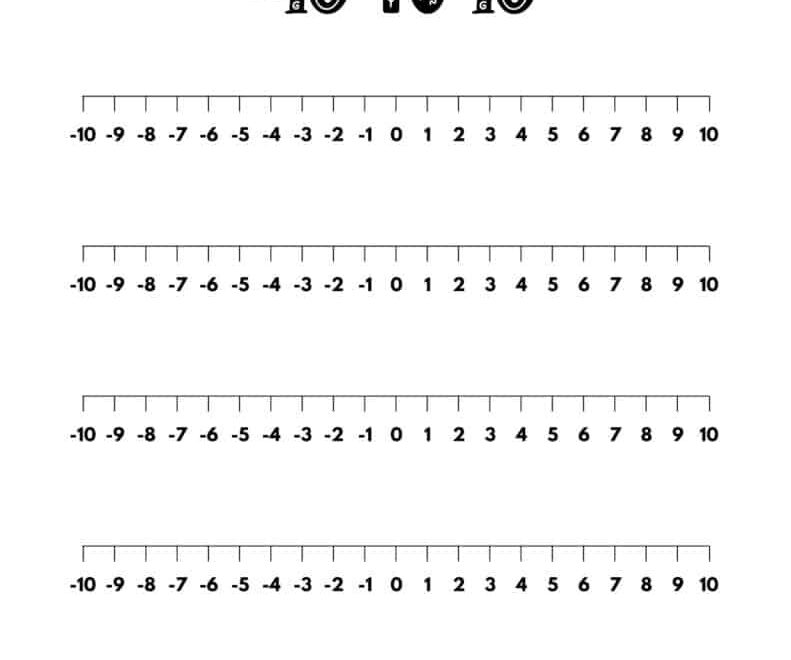Negative And Positive Number Line 19 Free Printable Blank Worksheets
