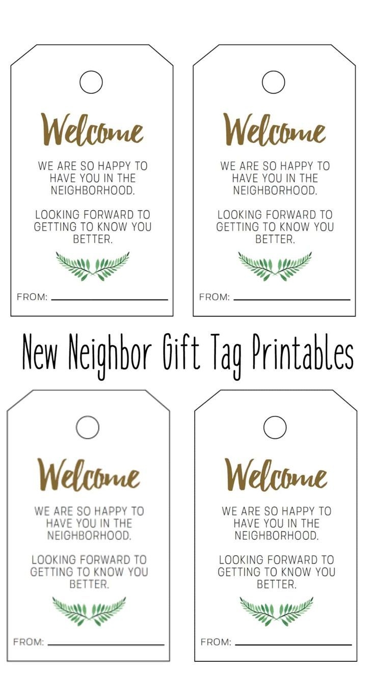 New Neighbor Gift Tag Printable Welcome To The Neighborhood Download