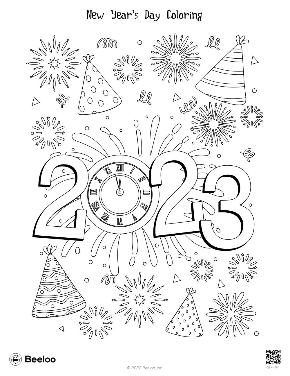 New Year themed Coloring Pages Beeloo Printable Crafts And Activities For Kids