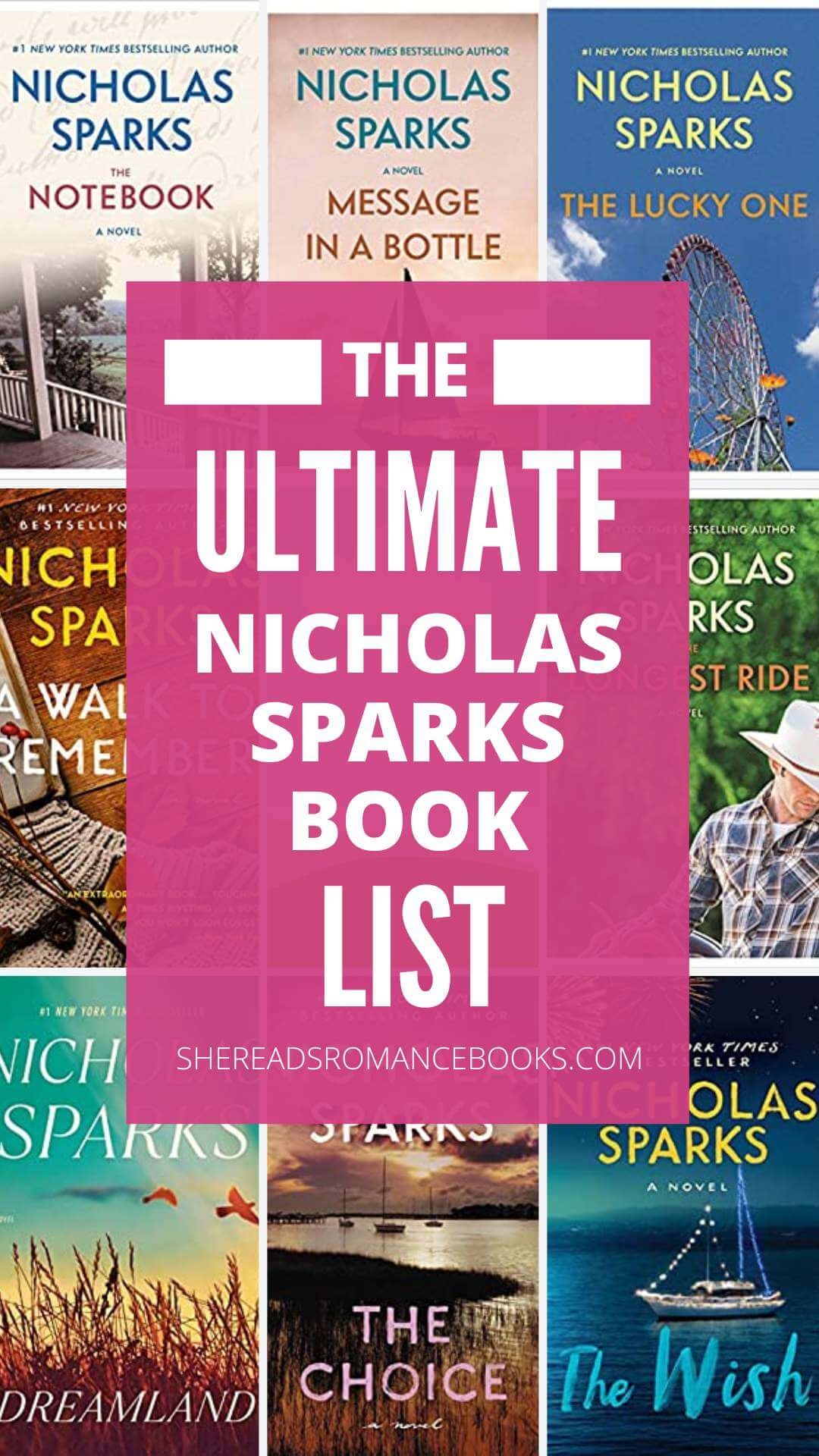 Nicholas Sparks Books In Order The Complete Guide To The 26 Nicholas Sparks Books She Reads Romance Books