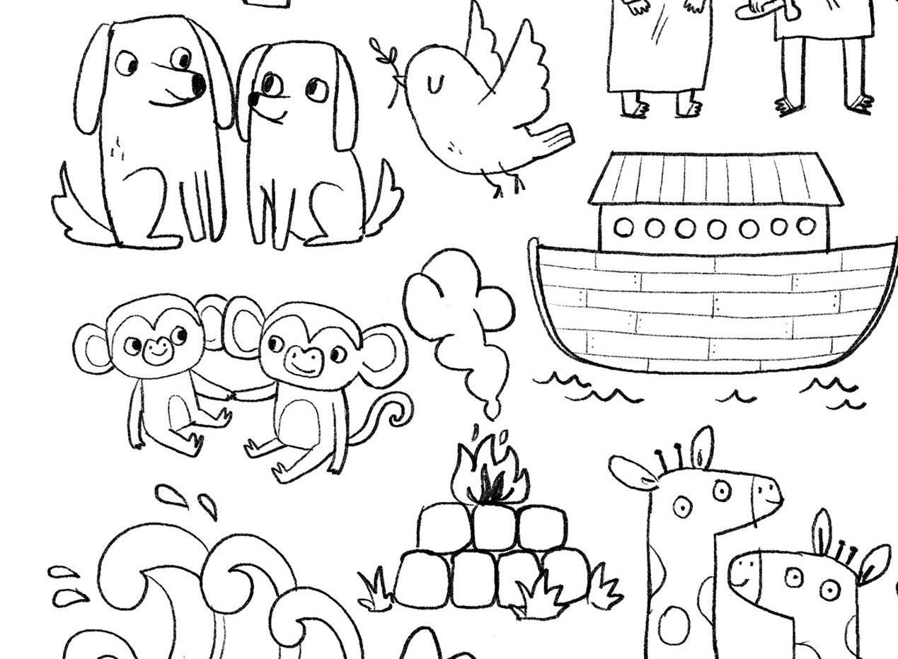 Preschool Noahs Ark Animals Printable Color